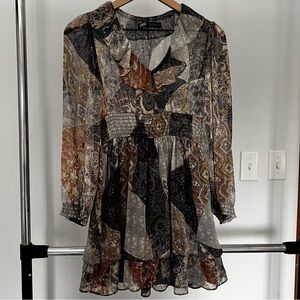 NWOT Zara Patterned Flowy Dress